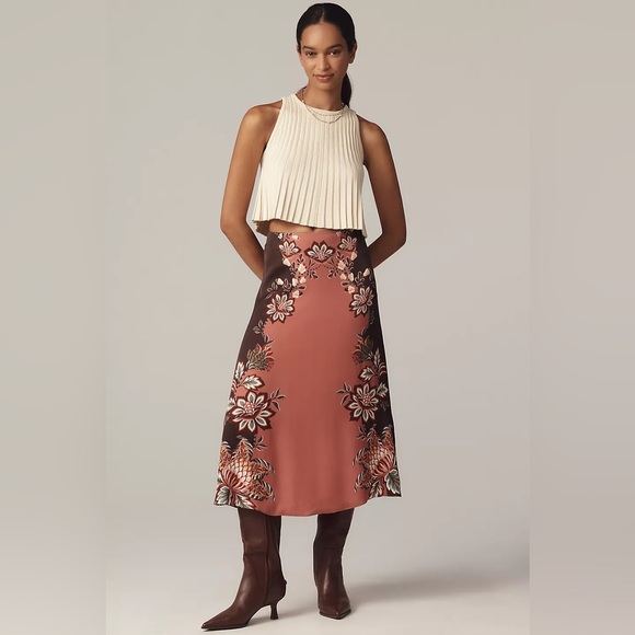 Farm Rio ANTHROPOLOGIE Printed Slip Maxi Skirt - Picture 1 of 4